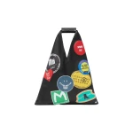 MM6 Maison Margiela Sticker-Print Japanese Bag Classic Small in Black | Totes & Top-Handle Bags | Luxury Shoes 