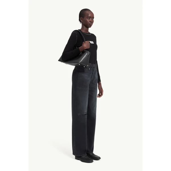 MM6 Maison Margiela Straight-Leg Jeans in Dark Blue, view 3 | Denim | Luxury Shoes 