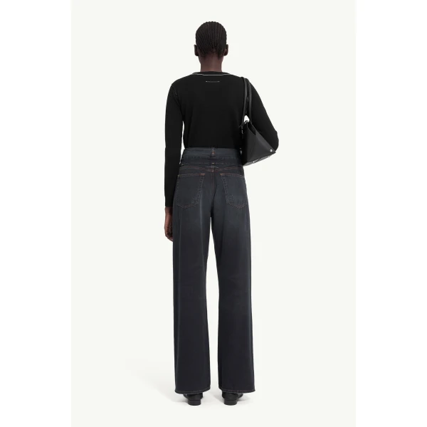 MM6 Maison Margiela Straight-Leg Jeans in Dark Blue, view 4 | Denim | Luxury Shoes 