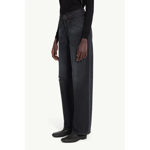 MM6 Maison Margiela Straight-Leg Jeans in Dark Blue, view 5 | Denim | Luxury Shoes 