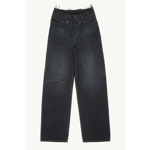 MM6 Maison Margiela Straight-Leg Jeans in Dark Blue, view 6 | Denim | Luxury Shoes 