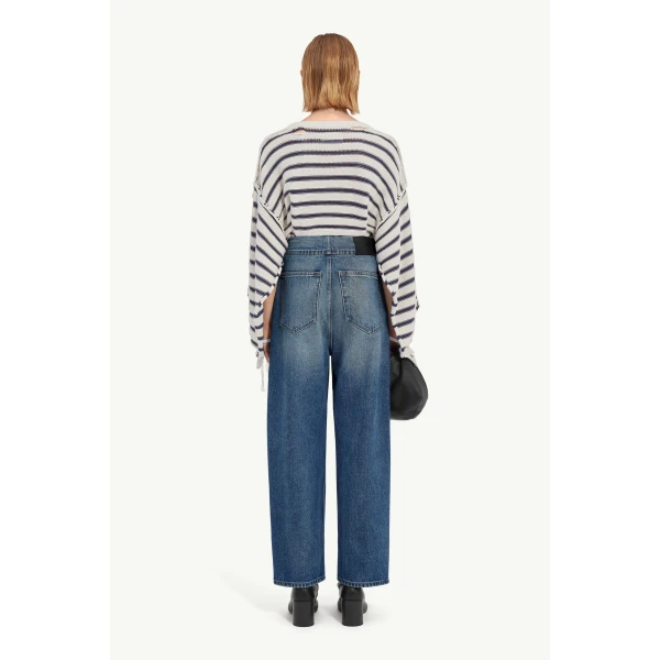 MM6 Maison Margiela Straight Leg Jeans in Light Blue, view 4 | Denim | Luxury Shoes 