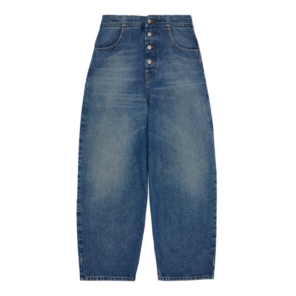 MM6 Maison Margiela Straight Leg Jeans in Light Blue | Denim | Luxury Shoes 