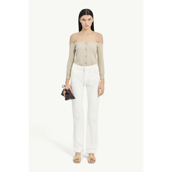 MM6 Maison Margiela Straight-Leg Jeans in White, view 2 | Denim | Luxury Shoes 
