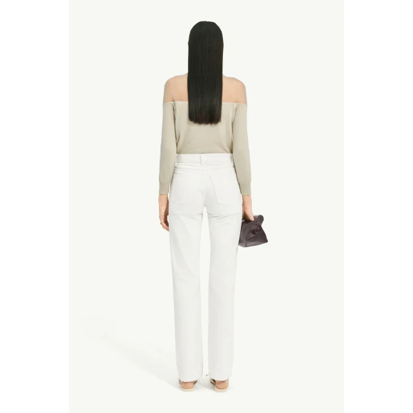 MM6 Maison Margiela Straight-Leg Jeans in White, view 4 | Denim | Luxury Shoes 
