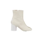 MM6 Maison Margiela Suede Anatomic Stitch Toe Ankle Boots in Alabaster | Boots | Luxury Shoes 