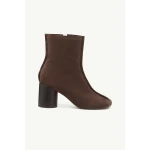 MM6 Maison Margiela Suede Anatomic Stitch Toe Ankle Boots in Tapenade | Boots | Luxury Shoes 