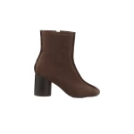 MM6 Maison Margiela Suede Anatomic Stitch Toe Ankle Boots in Tapenade | Boots | Luxury Shoes 