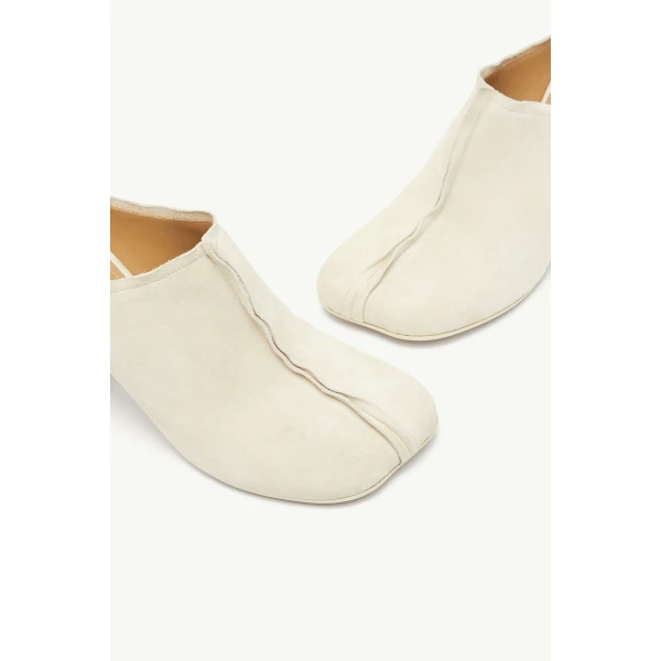 MM6 Maison Margiela Suede Anatomic Stitch Toe Mule in Pink Beige, view 5 | Mules | Luxury Shoes 
