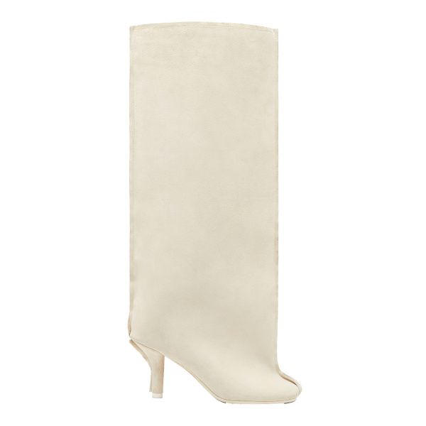 MM6 Maison Margiela Suede Anatomic Tube Boots in Pink Beige | Boots | Luxury Shoes 