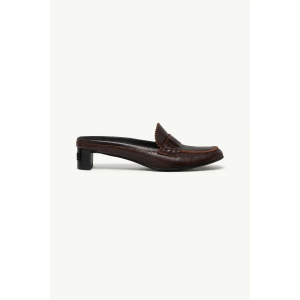 MM6 Maison Margiela Swing Toe Leather Loafer in Brown, view 2 | Loafers | Luxury Shoes 