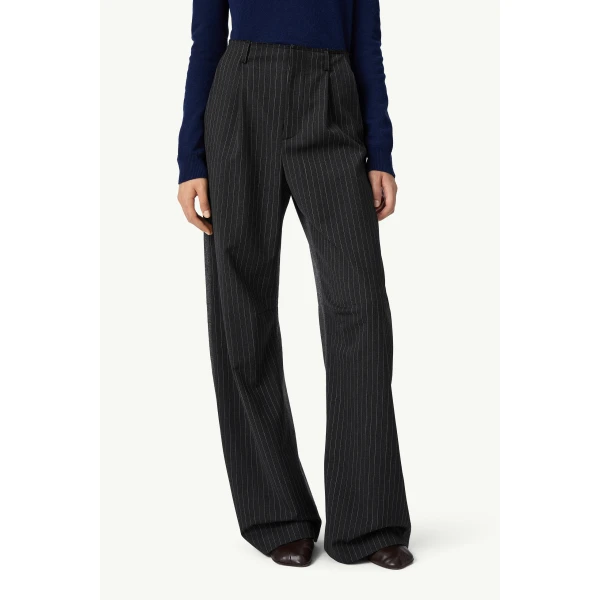MM6 Maison Margiela Tailored Trousers in Black Pinstripe, view 5 | Tailored pants | Luxury Shoes 