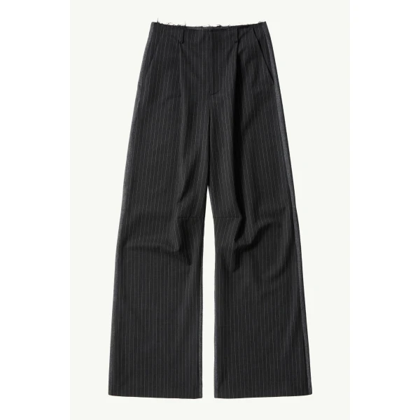 MM6 Maison Margiela Tailored Trousers in Black Pinstripe, view 6 | Tailored pants | Luxury Shoes 