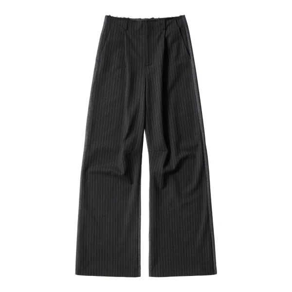 Tailored Trousers in Black Pinstripe