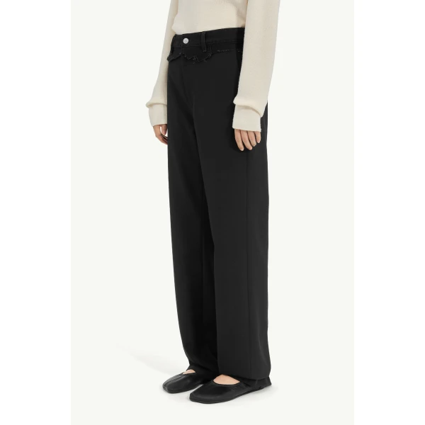 MM6 Maison Margiela Tailored Trousers with Denim Waistband in Black, view 5 | Tailored pants | Luxury Shoes 