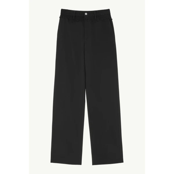 MM6 Maison Margiela Tailored Trousers with Denim Waistband in Black, view 6 | Tailored pants | Luxury Shoes 
