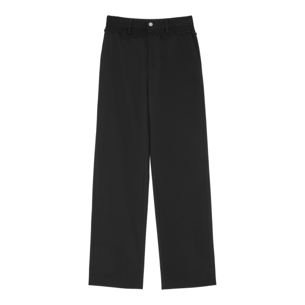 MM6 Maison Margiela Tailored Trousers with Denim Waistband in Black | Tailored pants | Luxury Shoes 