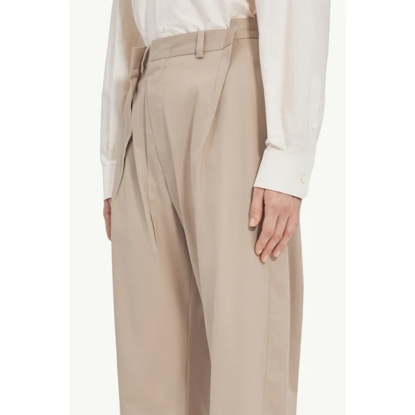 MM6 Maison Margiela Tapered Leg Trousers in Sand, view 5 | Tailored pants | Luxury Shoes 