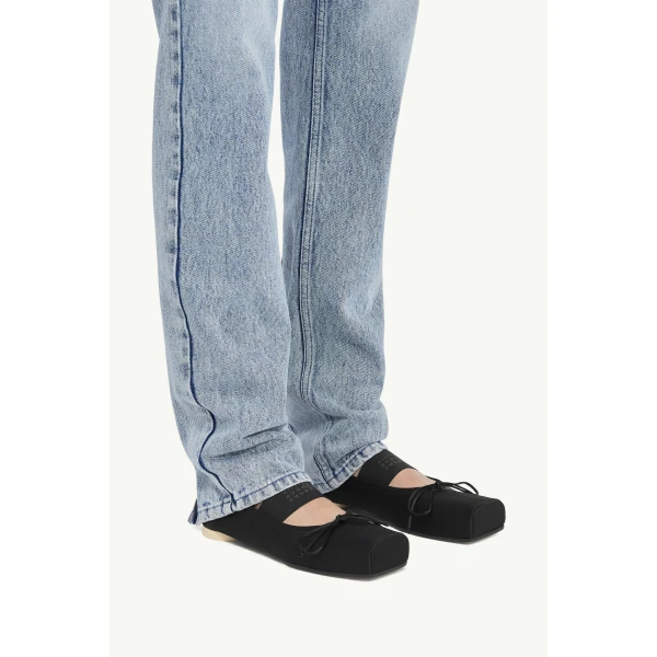 MM6 Maison Margiela Textile Ballet Flats in Black, view 6 | Flats | Luxury Shoes 