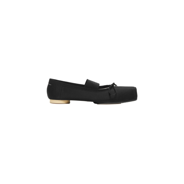MM6 Maison Margiela Textile Ballet Flats in Black | Flats | Luxury Shoes 