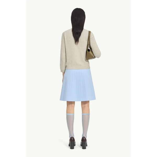 MM6 Maison Margiela Textured Knit Cardigan in Pink Beige, view 4 | Cardigan | Luxury Shoes 