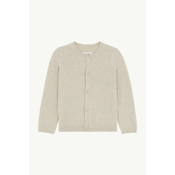MM6 Maison Margiela Textured Knit Cardigan in Pink Beige, view 6 | Cardigan | Luxury Shoes 