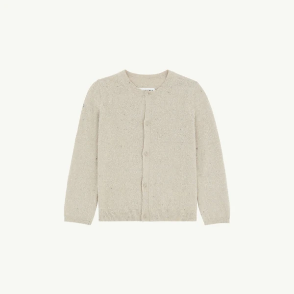 Textured Knit Cardigan in Pink Beige