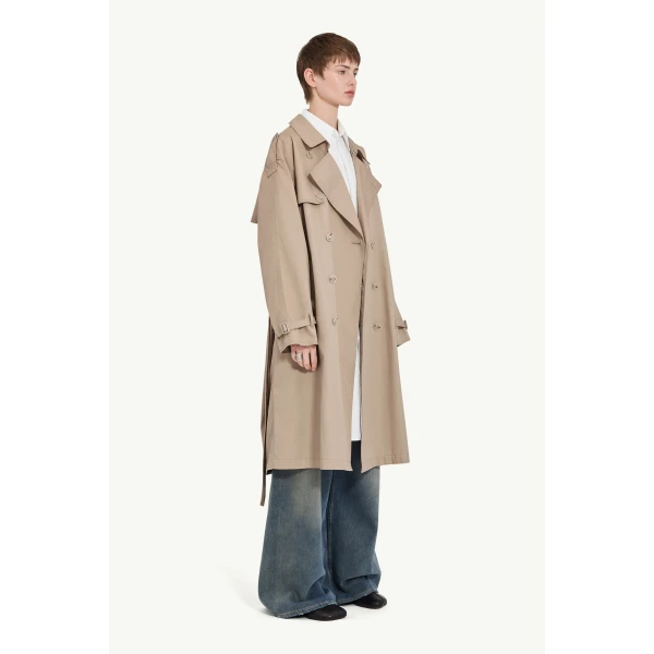 MM6 Maison Margiela Twist Trench Coat in Sand, view 3 | Trench Coat | Luxury Shoes 