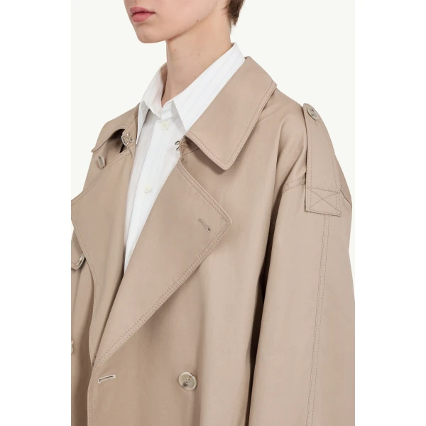 MM6 Maison Margiela Twist Trench Coat in Sand, view 5 | Trench Coat | Luxury Shoes 