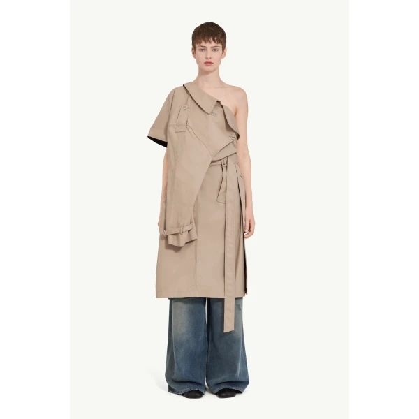 MM6 Maison Margiela Twist Trench Coat in Sand, view 6 | Trench Coat | Luxury Shoes 