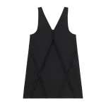 MM6 Maison Margiela V-Neck Midi Dress in Black | Midi Dresses | Luxury Shoes 