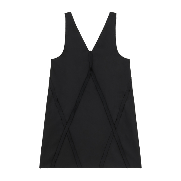 MM6 Maison Margiela V-Neck Midi Dress in Black | Midi Dresses | Luxury Shoes 