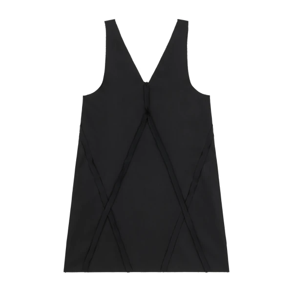 MM6 Maison Margiela V-Neck Midi Dress in Black | Midi Dresses | Luxury Shoes 