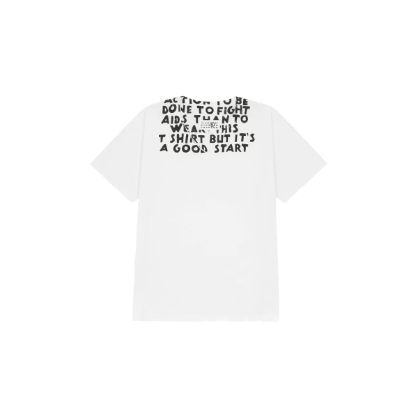 MM6 Maison Margiela V-Neck Sida T-Shirt in White | T-shirts | Luxury Shoes 