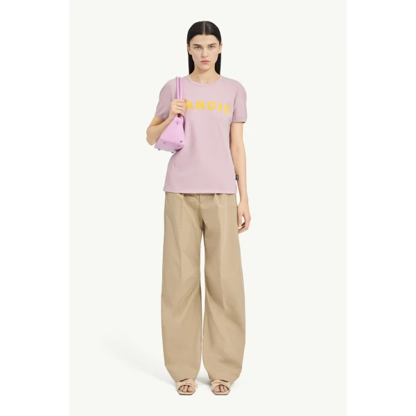 MM6 Maison Margiela Vintage Jersey T-Shirt in Pink, view 2 | T-shirts | Luxury Shoes 