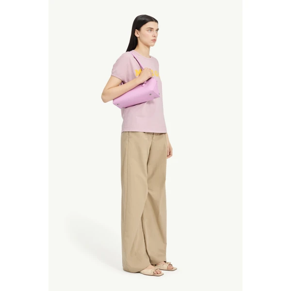 MM6 Maison Margiela Vintage Jersey T-Shirt in Pink, view 3 | T-shirts | Luxury Shoes 