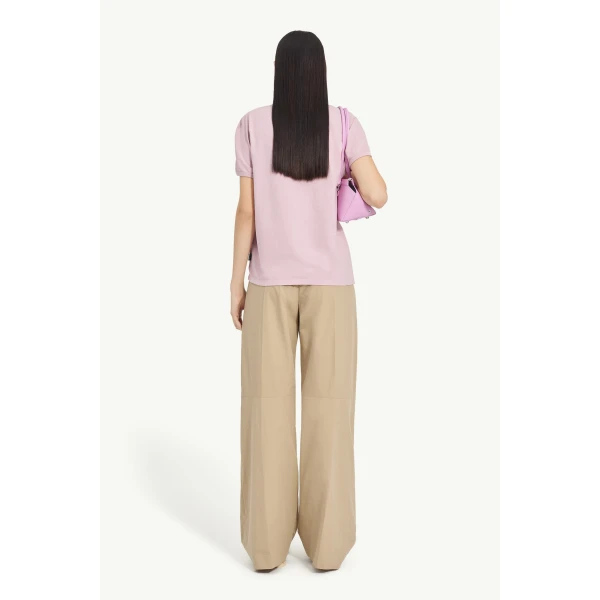 MM6 Maison Margiela Vintage Jersey T-Shirt in Pink, view 4 | T-shirts | Luxury Shoes 
