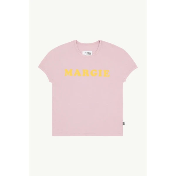 MM6 Maison Margiela Vintage Jersey T-Shirt in Pink, view 6 | T-shirts | Luxury Shoes 