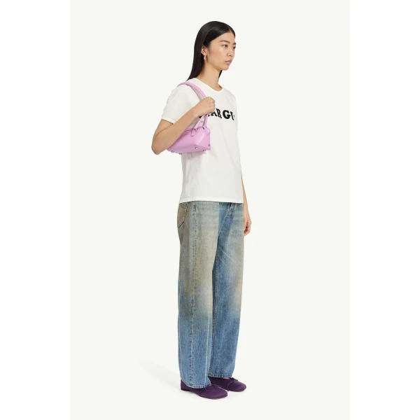 MM6 Maison Margiela Vintage Jersey T-Shirt in White, view 3 | T-shirts | Luxury Shoes 