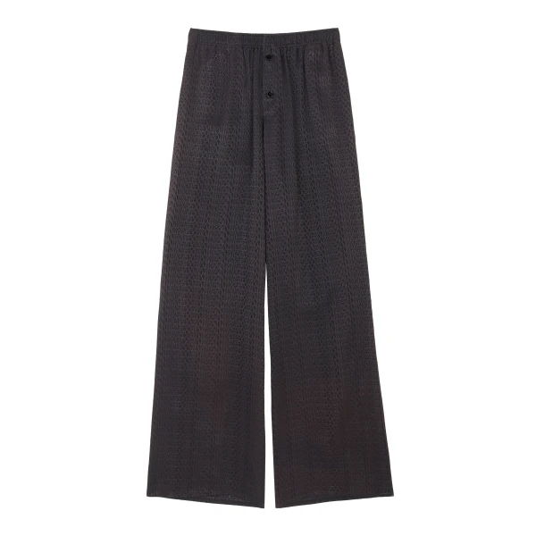 MM6 Maison Margiela Viscose Blend Jacquard Trousers in Black | Tailored pants | Luxury Shoes 
