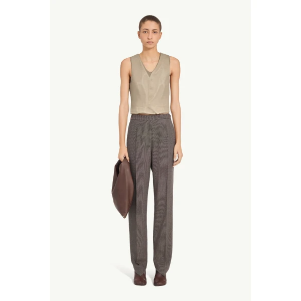 MM6 Maison Margiela Waistcoat in Beige and White, view 2 | Vests | Luxury Shoes 