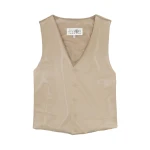 MM6 Maison Margiela Waistcoat in Beige and White | Vests | Luxury Shoes 