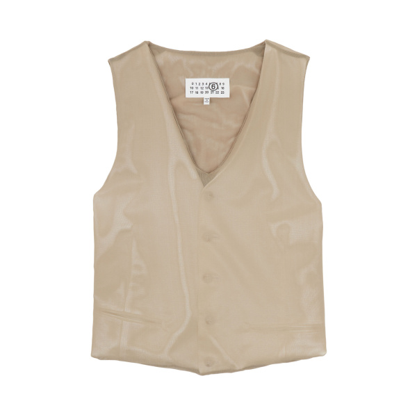 MM6 Maison Margiela Waistcoat in Beige and White | Vests | Luxury Shoes 