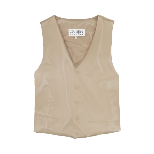 MM6 Maison Margiela Waistcoat in Beige and White | Vests | Luxury Shoes 