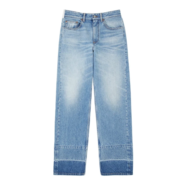 MM6 Maison Margiela White-Yoke Straight-Leg Jeans in Blue | Denim | Luxury Shoes 