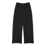 MM6 Maison Margiela Wide-Leg Cotton Trousers in Black | Wide leg pants | Luxury Shoes 