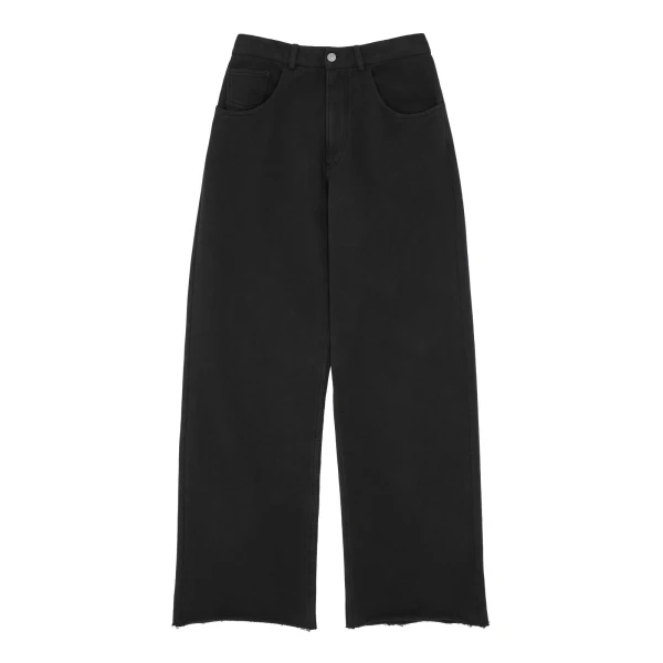 MM6 Maison Margiela Wide-Leg Cotton Trousers in Black | Wide leg pants | Luxury Shoes 