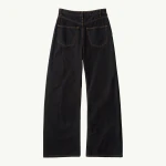 MM6 Maison Margiela Wide-Leg Denim Jeans in Black | Denim | Luxury Shoes 
