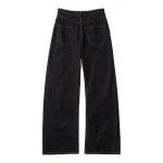 MM6 Maison Margiela Wide-Leg Denim Jeans in Black | Denim | Luxury Shoes 