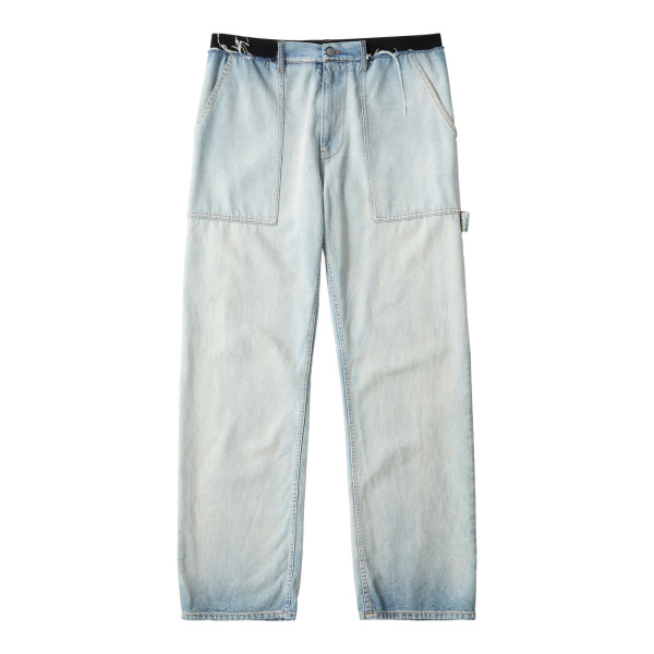 MM6 Maison Margiela Wide-Leg Denim Jeans in Light Blue | Denim | Luxury Shoes 